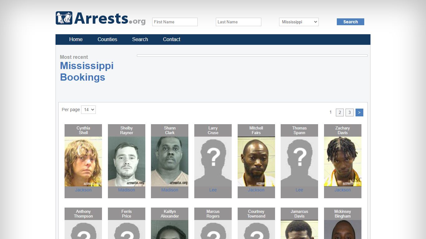 Mississippi Arrests and Inmate Search