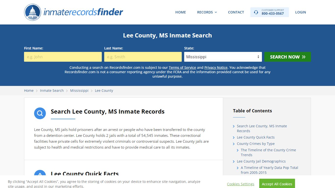 Lee County, MS Inmate Lookup & Jail Records Online